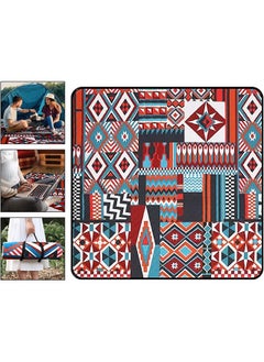 Buy Picnic Blanket Extra Large Waterproof Picnic Mat, Foldable Outdoor Camping Blanket Sandproof Beach Picnic Mat Pad 3-Layer Lightweight Camping Rug with Handle for Hiking Park Grass Travel, 200*200cm in Saudi Arabia