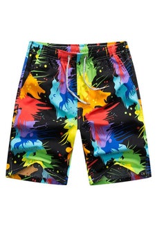 Buy 1-Piece Men Swim Beach Shorts Quick Dry Swimming Trunks Drawstring Surfing Board Shorts Loose Boxers Short Pants in Saudi Arabia
