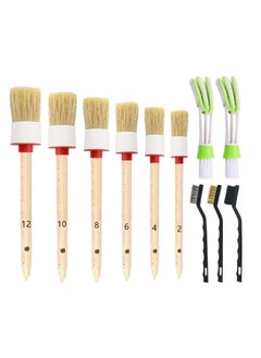 Buy Car Detailing Brush Set for Cleaning Wheels Interior Exterior Leather Includes 6Pcs Wooden Handle Automotive Detail Brush 3Pcs Wire Brush and 2Pcs Air Conditioner Brush 11Pcs in UAE