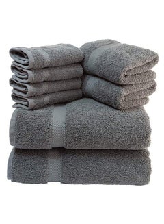 Buy COMFY CHARCOAL GREY 8PC COMBED COTTON 600GSM HOTEL QUALITY TOWEL SET in UAE