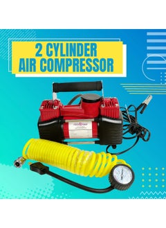 Buy Car Air Compressor 2 Cylinder Tyre Inflator 12V/150psi/30A Heavy Duty Air Pump With Bag NQ118E1 in Saudi Arabia