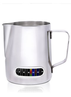 Buy Milk Frothing Pitcher 600ml with Thermometer Espresso Steaming Frothing Cup with Internal Measurement Perfect for Espresso Machines and Latte Cappuccino Art, Coffee Fest Family office Commercia in Saudi Arabia