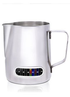 Buy Milk Frothing Pitcher 600ml with Thermometer Espresso Steaming Frothing Cup with Internal Measurement Perfect for Espresso Machines and Latte Cappuccino Art, Coffee Fest Family office Commercia in Saudi Arabia