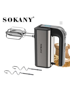 اشتري Hand Mixer, 800W Handheld Mixer 5-Speed Plus Turbo Hand Mixer Electric With 4 Stainless Steel Attachments(2 Beaters, 2 Dough Hooks), Black في السعودية