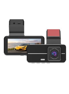 Buy 1080P DVR Dash Camera Front Rear Camera Driving Recorder Black in Saudi Arabia