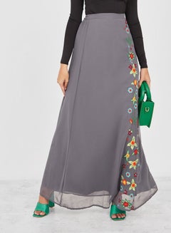 Buy Embroidered Georgette Maxi Skirt in Saudi Arabia