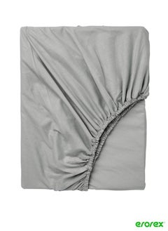 Buy Fitted sheet light grey 160x200 cm in Saudi Arabia