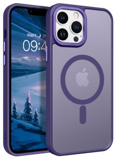 Buy iPhone 13 Pro MagSafe Case Magnetic Back Cover,【Full Shockproof Protection】Translucent Matte Back, Slim Phone Cover with Strong Magnet for Apple 13 Pro (2021)(Purple) in Saudi Arabia