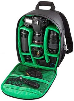Buy Waterproof DSLR Camera Bag, Shoulder Backpack for Photographers, Shockproof Backpack Hiking Bag (Green) in UAE
