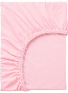 Buy Solid Pattern Fitted Sheet Cotton Pink 80x130cm in UAE