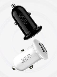 Buy Mushroom Car Charger with 2 USB Ports 3.4A, White-RUC-D2-W in Egypt