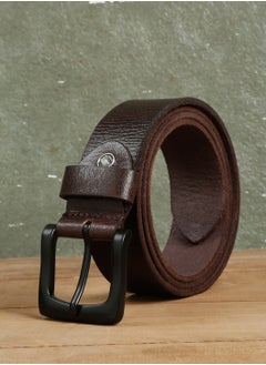 Buy Real Genuine Leather Brown Casual Belt for Men in UAE