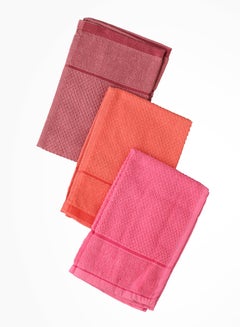اشتري Set of 3 Cotton Dishcloth and Towel - Highly Absorbent, Soft and Durable في الامارات