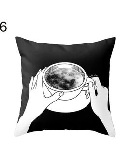 Buy Printed Pillow Cushion Cover Black/White in UAE