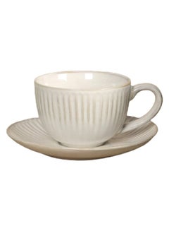 اشتري Gallery Porcelain Cup and Saucer, White - 250 ml في الامارات