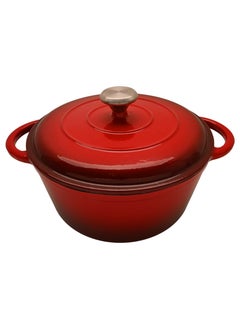 Buy Cast Iron Round Casserole Red 26cm in Saudi Arabia