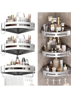 Buy Corner Shower Caddy with Hook Adhesive Bathroom Shower Organizer Wall Mounted Shower Shelf for Bathroom Kitchen Countertop Bathroom Shelves in Saudi Arabia