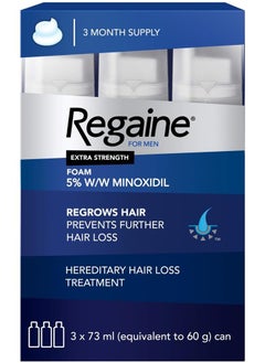 اشتري Regaine For Men Extra Strength Scalp Foam 5% 3x73ml في الامارات