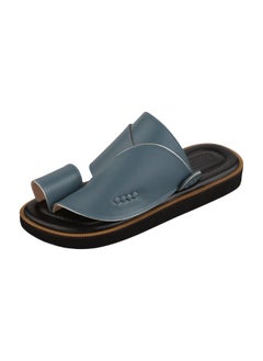 Buy Arabic Sandals with natural blue and black leather in Saudi Arabia