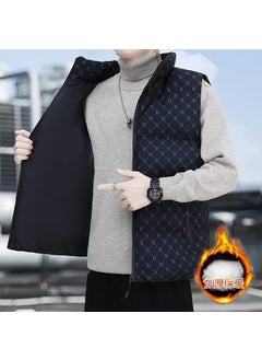 اشتري Mens Autumn Winter Vest Stand Collar Casual Fashion Blue في السعودية