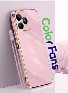 Buy Mobile Phone Case for Realme C53 Electroplated Protective Case Gold-Pink in Saudi Arabia