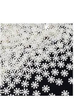 Buy 600pcs Snowflakes for Decoration, ABS Pearl-like Snow Craft Embellishment for Table Confetti Decor, Cute Glitter Snowflake Garland Oraments for DIY New Year Winter Party Scrapebooking in Saudi Arabia