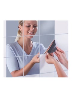 Buy COOLBABY 16Pcs Square Mirror Tile Wall Stickers 3D Decal Mosaic Diy Home Room Decoration in UAE