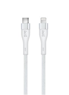 Buy 480Mbps 3A Braided USB Type-C to Lightning Fast Charging Cable White 1 m C31C-LBW10 in Saudi Arabia