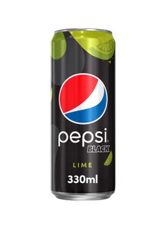 Buy Black Lime Flavor Zero Sugar Carbonated Soft Drink Can 330ml in UAE