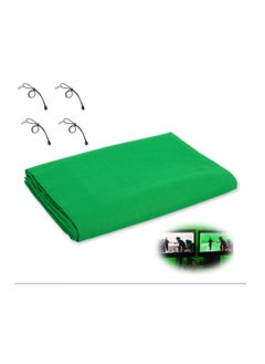 اشتري Green Screen Background for Photography, Green Screen Sheet 3×1m with 4 Clamps, Fabric Curtain Backdrop for Video Recording, Photoshoot في السعودية