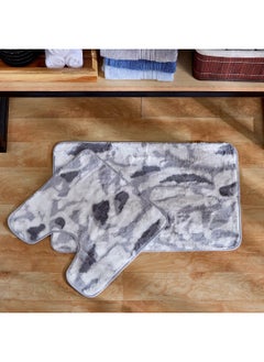 Buy Henna 2-Piece Printed Rabbit Fur Bath Mat Set 80 x 50 cm in Saudi Arabia