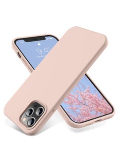 Buy Compatible with iPhone 15 Pro Max Case 6.7 Inch Slim Liquid Silicone 4 Layers Soft Gel Rubber Shockproof Protective Phone Case with Anti Scratch Microfiber Lining (Pink Sand) in Egypt