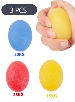Buy 3-Piece Hand Therapy Ball Stress Relief Ball, Adults and Kids for Reduce Anxiety and Hand Exercise Strengthening, Finger Resistance Exercise, Wrist Arthritis Pain Relief in Saudi Arabia