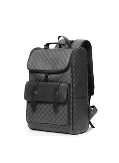 اشتري New Geometric Diamond Grid Backpack, Fashionable Large Capacity School Bag with Laptop Compartment for Students and Commuters في الامارات