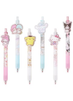 Buy 6pcs Kawaii Kitty Melody Cartoon Ballpoint Pens, Black Ink, 0.5mm, Retractable, Girls School Supplies and Gifts, Smooth Writing, Anime Stationery in Saudi Arabia