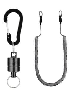 Buy Magnetic Net Release Holder, Double Keychain Hook for Fly Fishing, with Lanyard Carabiner, Fishing Quick-release Buckle Strong Wire Telescopic Rope Multi-purpose Quick-Release in UAE