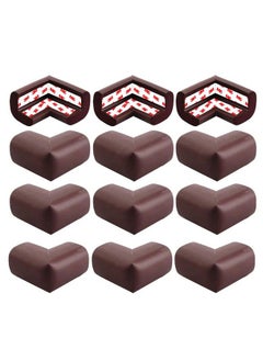 Buy Pack Of 12 Thick Rubber Corner Cushions For Baby Proofing (Coffee Brown) Corner Guard Protector For Baby. in UAE