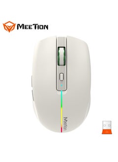 اشتري Meetion 2.4G Bluetooth Khakhi Dual Mode BTM002 Bluetooth dual channel 10M wireless receiving distance Quiet and elegant office wireless mouse في الامارات