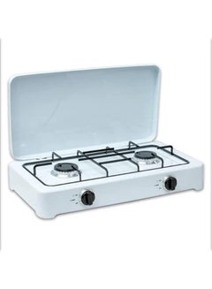 Buy A 2-burner portable gas stove with a lockable and openable lid, suitable for home, trips, and camping in Saudi Arabia