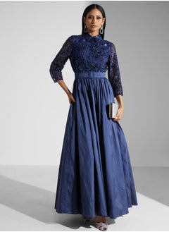 اشتري Embellished Lace Tiered Dress في الامارات