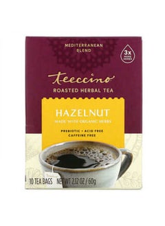 اشتري Teeccino, Roasted Herbal Tea, Hazelnut, Caffeine Free, 10 Tea Bags, 2.12 oz (60 g) في الامارات