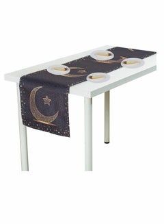 Buy Table Runners, Linen Ramadan Decoration, Black Gold Star Moon Mosque Runner for Islamic Lantern Dinner Party Decorations, Wedding Holiday Home Long Kitchen Tables in Saudi Arabia