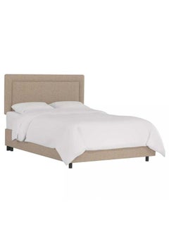 Buy Luxe Collection: Swedish Wood King Bed - Elegance Dark Beige Splendor (160x200x140) by Alhome in Saudi Arabia