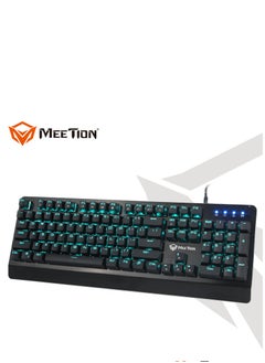 اشتري Meetion MK01 Classic Original Design, Full key Anti-Ghosting, 12 Multimedia Shortcuts, USB Braided Cable, Plug & Play, System Compatible OUTEMU Blue Switches Gold-Plating USB RGB Mechanical Keyboard في الامارات