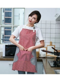 Buy Unisex Kitchen Aprons Bib Chef Apron Waterproof Adjustable Unisex Cooking Aprons for Men Women with Hand Wipe Pockets Towel Aprons Pinstripe Apron for Cooking Baking in Egypt