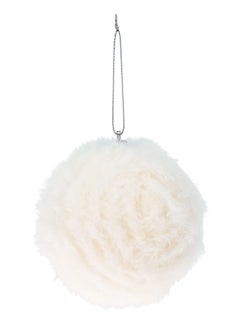 اشتري Homesmiths Christmas  Decoration Ball 100Mm Faux Fur White في الامارات