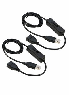 Buy USB Extension Cable with ON/Off Switch Support Data and Power 1m/3Feet (2Pack) Compatible for USB Headset, USB Desk Lamp, USB Fan, LED Strips in UAE