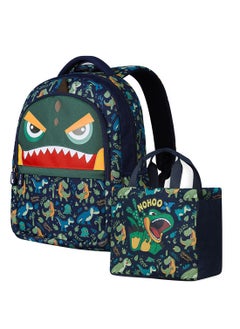 Buy Kids 16 Inch School Bag With Handbag Combo Dino - Green in Saudi Arabia