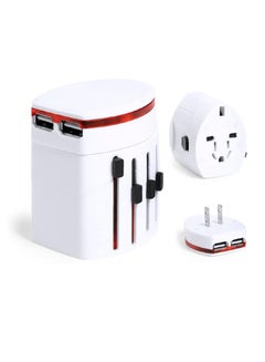 Buy Universal International Travel Power Adapter Plug All in One Power Adapter Dual USB Charger Comes with Zip Up Bag in UAE