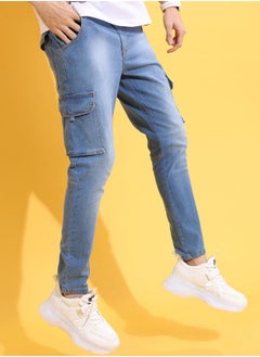 Buy Skinny Fit Ankle Length Cargo Jeans in Saudi Arabia